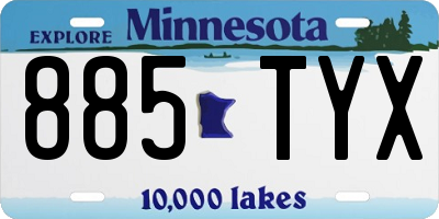 MN license plate 885TYX