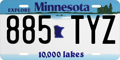 MN license plate 885TYZ