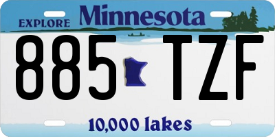 MN license plate 885TZF