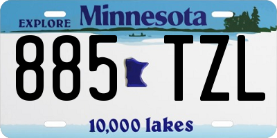 MN license plate 885TZL