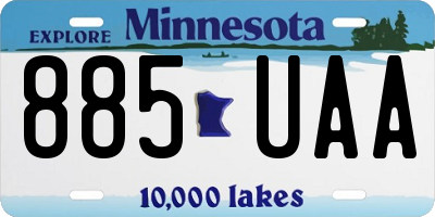 MN license plate 885UAA