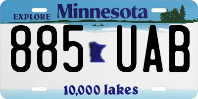 MN license plate 885UAB