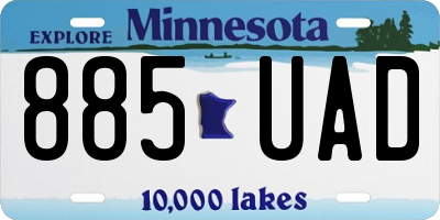 MN license plate 885UAD