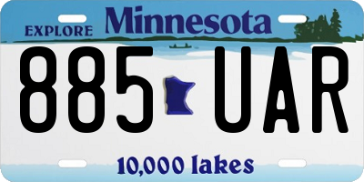 MN license plate 885UAR