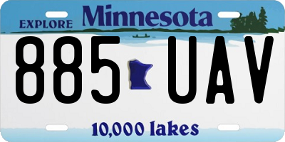 MN license plate 885UAV