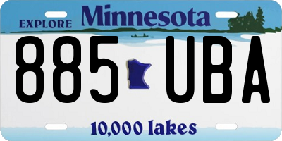 MN license plate 885UBA