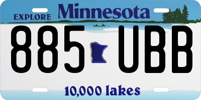 MN license plate 885UBB