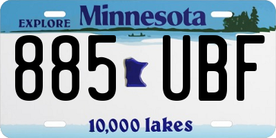 MN license plate 885UBF