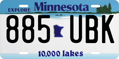 MN license plate 885UBK
