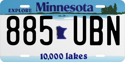 MN license plate 885UBN