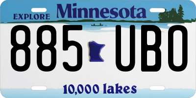 MN license plate 885UBO