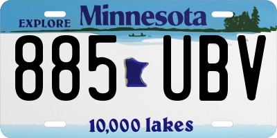 MN license plate 885UBV