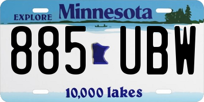 MN license plate 885UBW