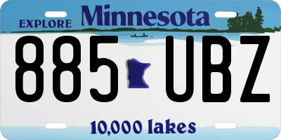 MN license plate 885UBZ