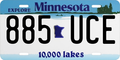 MN license plate 885UCE