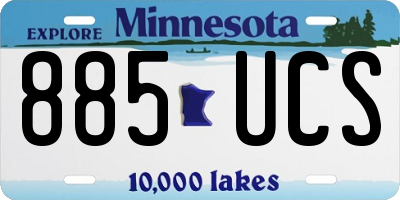 MN license plate 885UCS