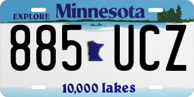 MN license plate 885UCZ