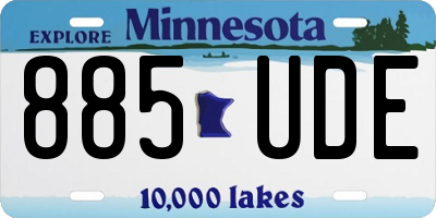 MN license plate 885UDE