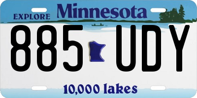 MN license plate 885UDY