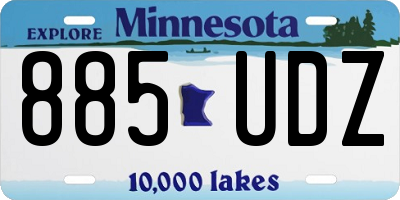 MN license plate 885UDZ