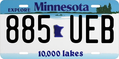 MN license plate 885UEB