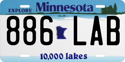 MN license plate 886LAB