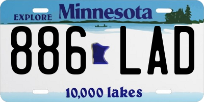 MN license plate 886LAD