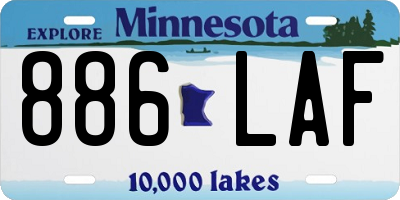 MN license plate 886LAF