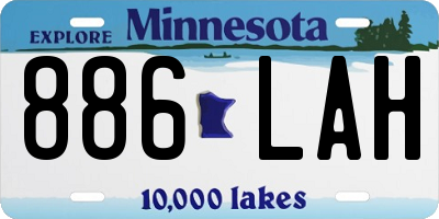 MN license plate 886LAH