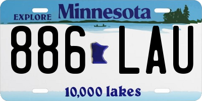 MN license plate 886LAU