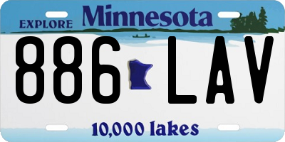 MN license plate 886LAV