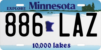 MN license plate 886LAZ