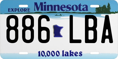 MN license plate 886LBA