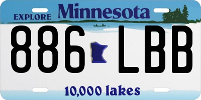 MN license plate 886LBB