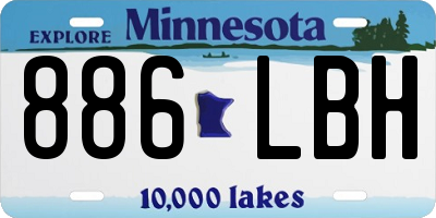 MN license plate 886LBH