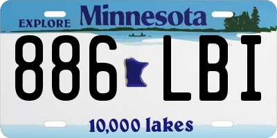 MN license plate 886LBI