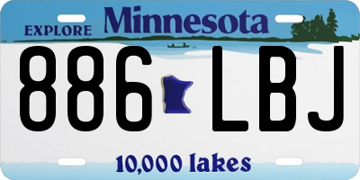 MN license plate 886LBJ