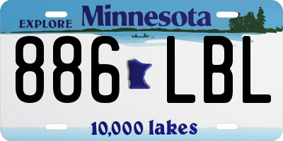 MN license plate 886LBL