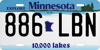 MN license plate 886LBN