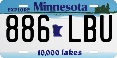 MN license plate 886LBU