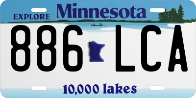 MN license plate 886LCA