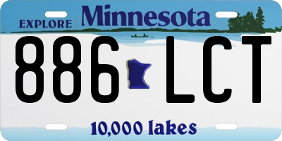 MN license plate 886LCT