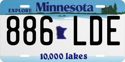 MN license plate 886LDE
