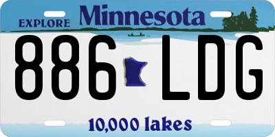 MN license plate 886LDG