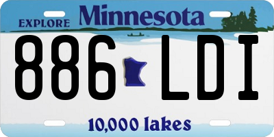 MN license plate 886LDI
