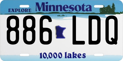 MN license plate 886LDQ