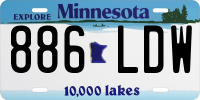MN license plate 886LDW