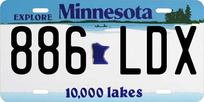 MN license plate 886LDX