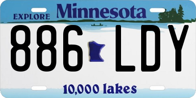 MN license plate 886LDY