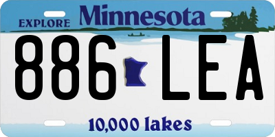 MN license plate 886LEA